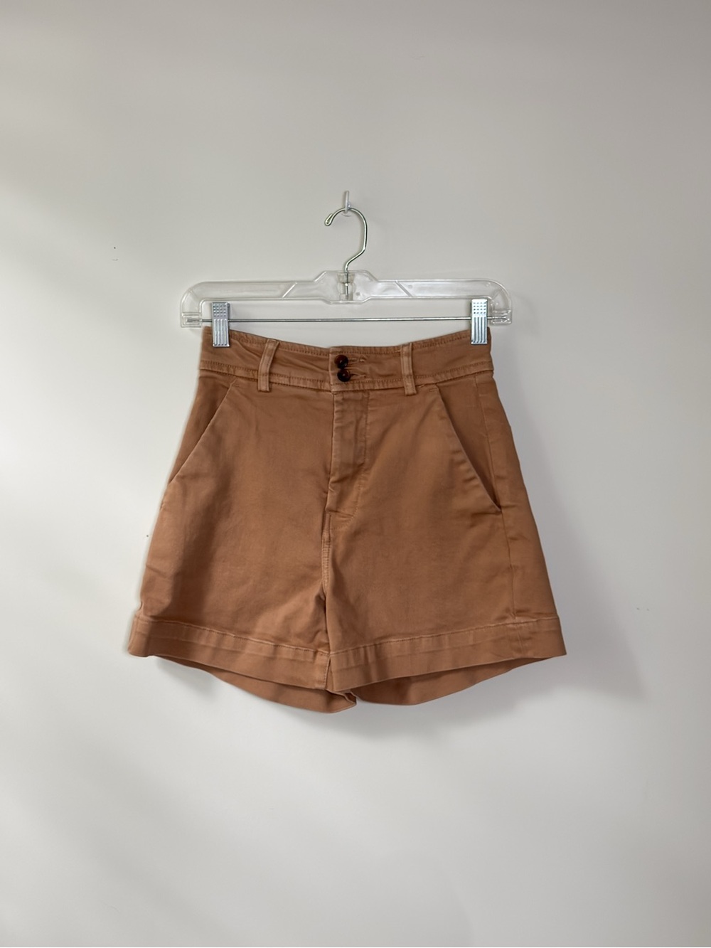 Everlane High Rise Cotton Utility Shorts Brown Tailored Chino